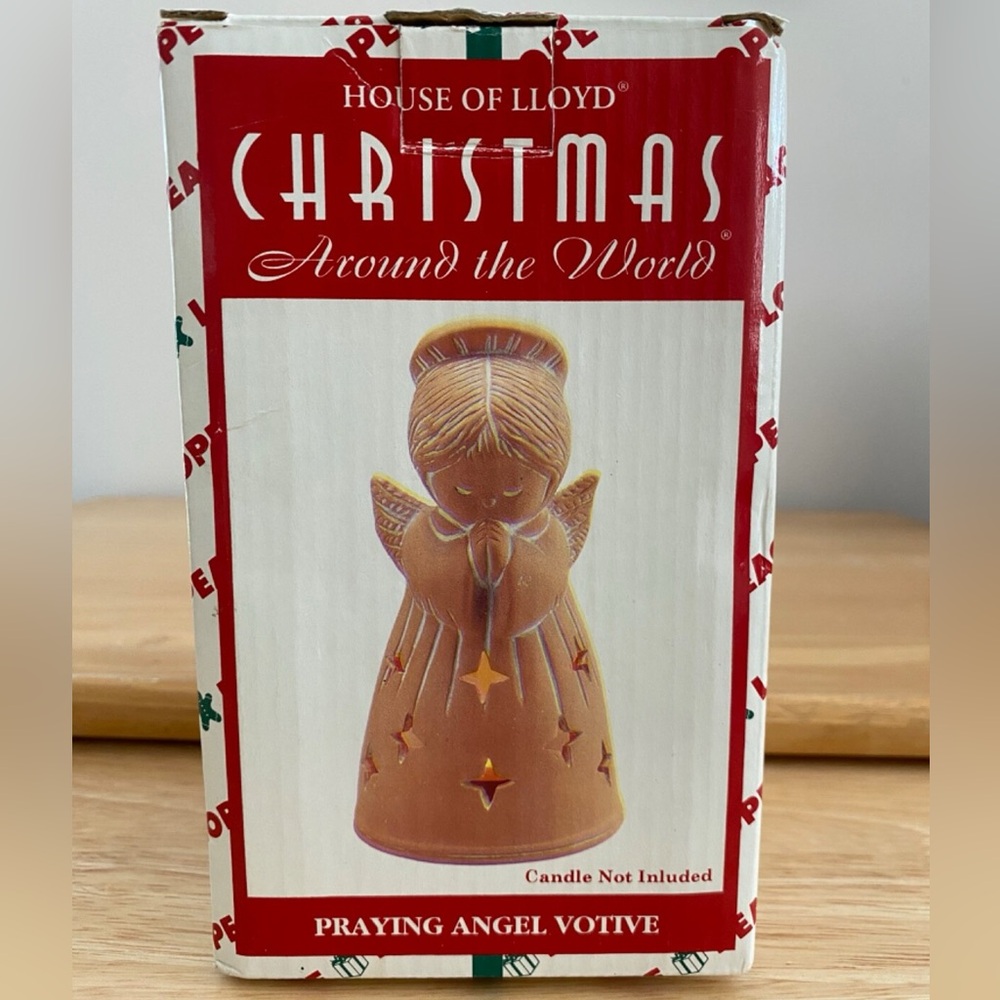 House of Lloyd Praying Angel Terracotta Tea Light Votive Candle Holder 6"